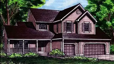 image of 2 story cottage house plan 1645